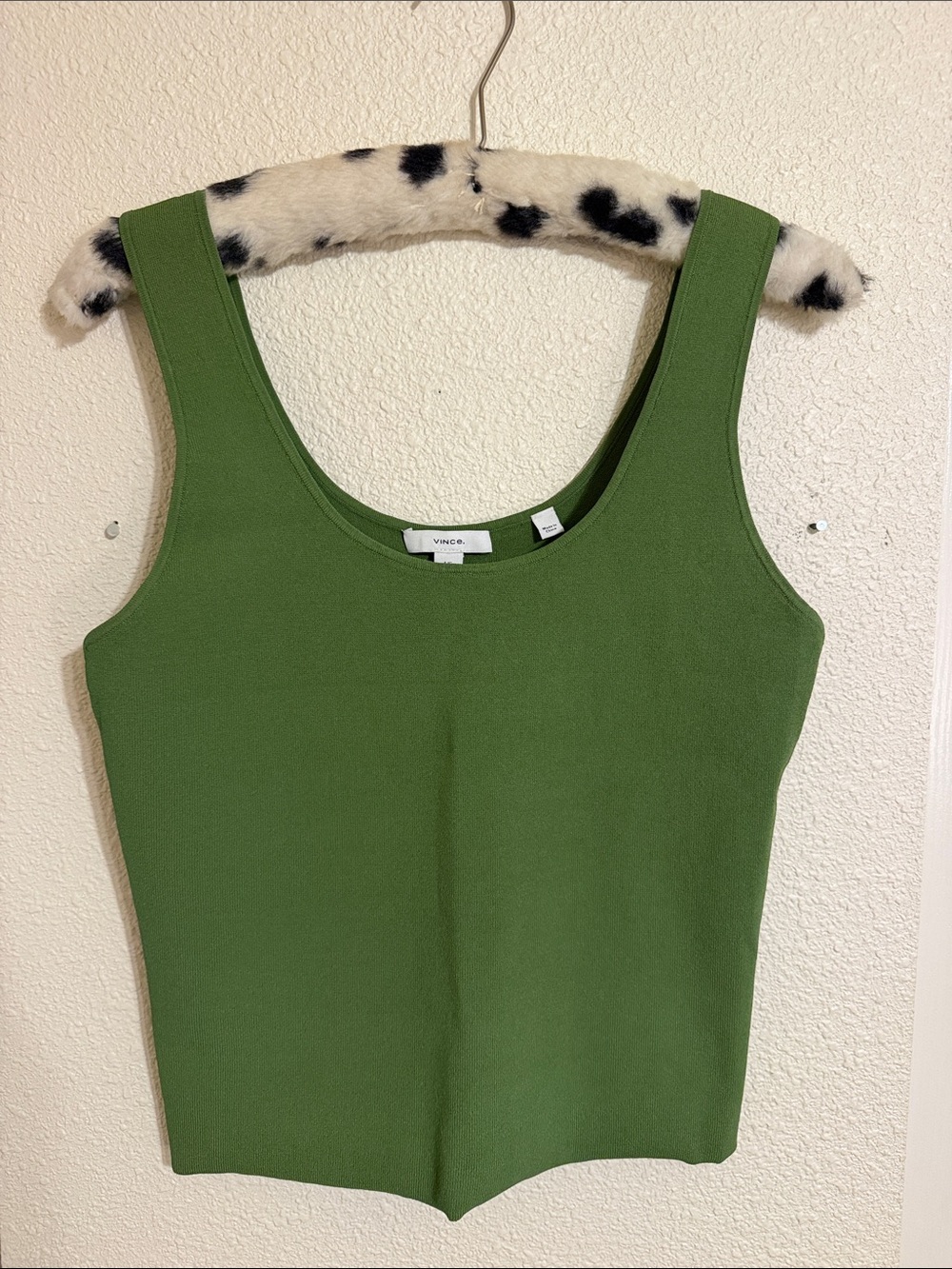 Vince Green Ribbed Scoop Neck Tank
